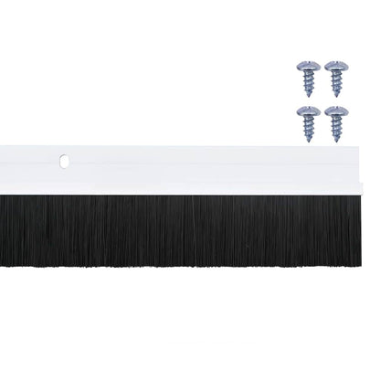 Screw-on Door Brush Seals 6 pcs White 100 cm Aluminium Alloy
