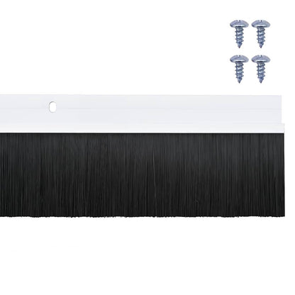 Screw-on Door Brush Seals 6 pcs White 100 cm Aluminium Alloy