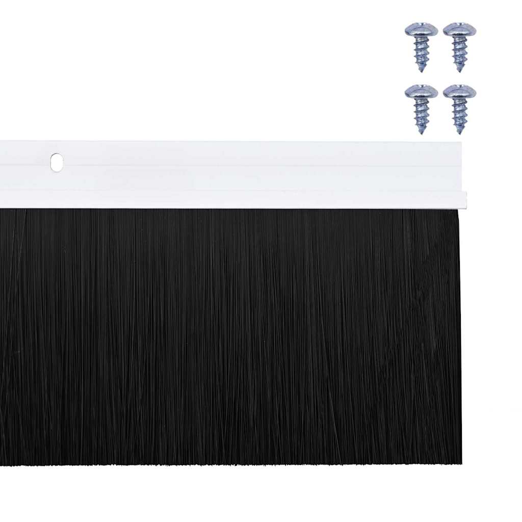 Screw-on Door Brush Seals 6 pcs White 100 cm Aluminium Alloy