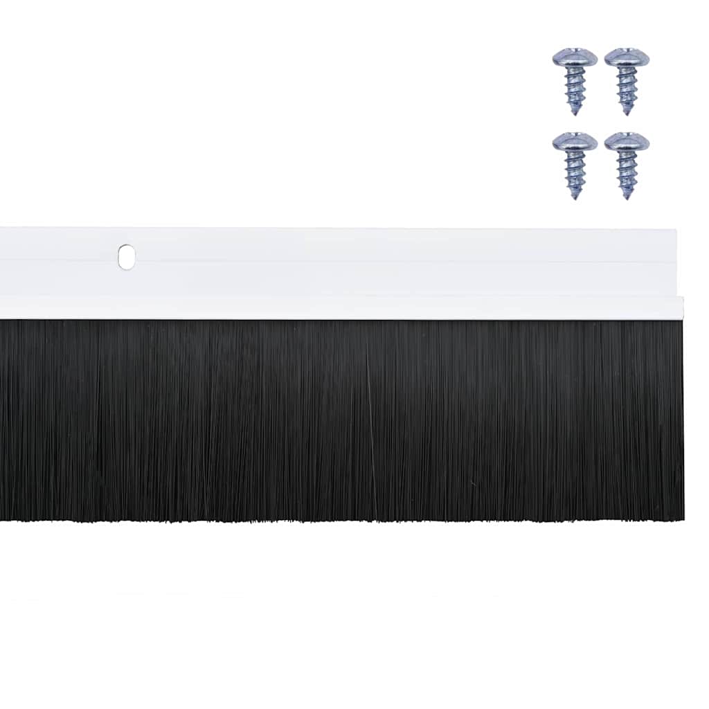 Screw-on Door Brush Seals 12 pcs White 100 cm Aluminium Alloy