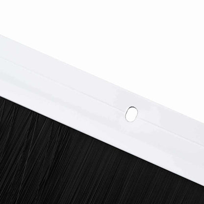 Screw-on Door Brush Seals 12 pcs White 100 cm Aluminium Alloy