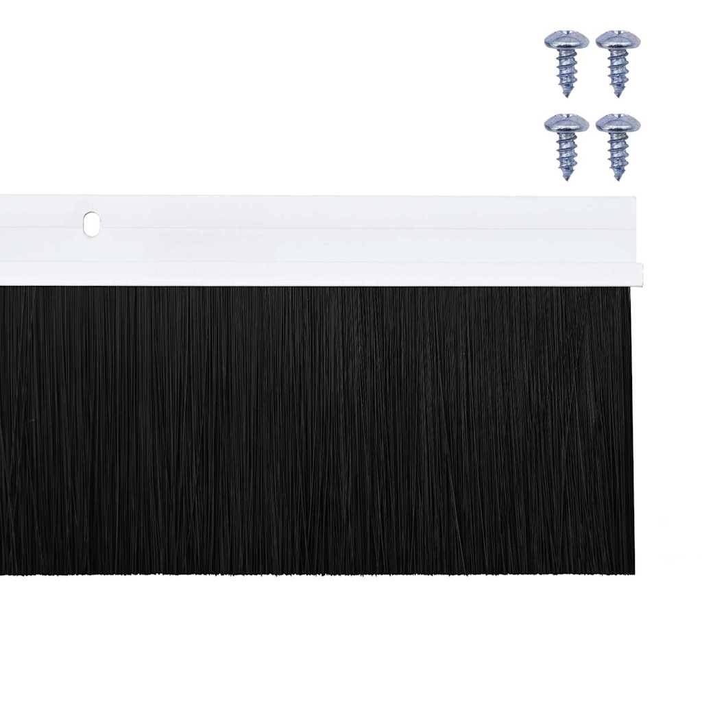 Screw-on Door Brush Seals 12 pcs White 100 cm Aluminium Alloy