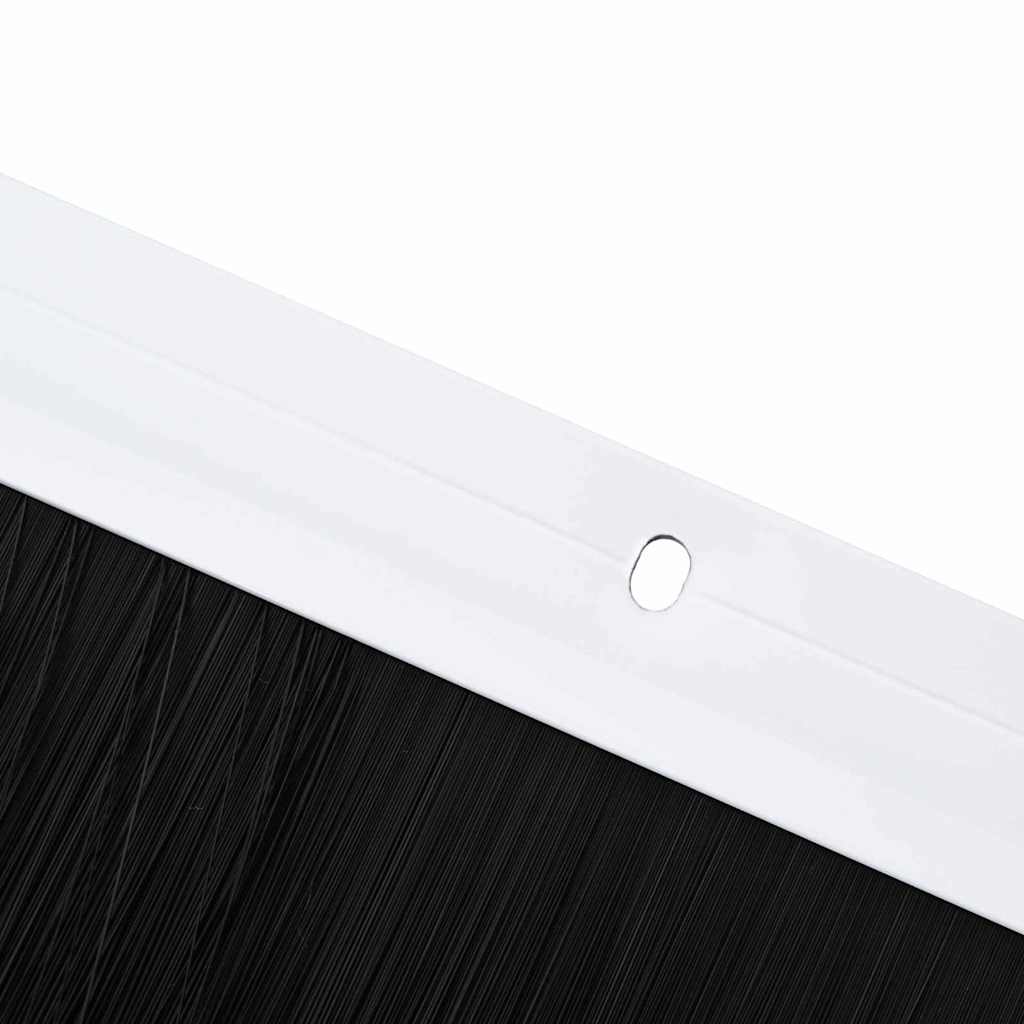 Screw-on Door Brush Seals 12 pcs White 100 cm Aluminium Alloy