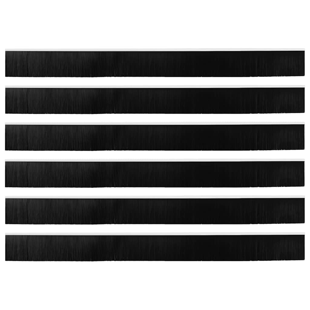Screw-on Door Brush Seals 6 pcs White 100 cm Aluminium Alloy