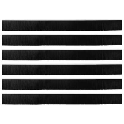 Screw-on Door Brush Seals 6 pcs White 100 cm Aluminium Alloy