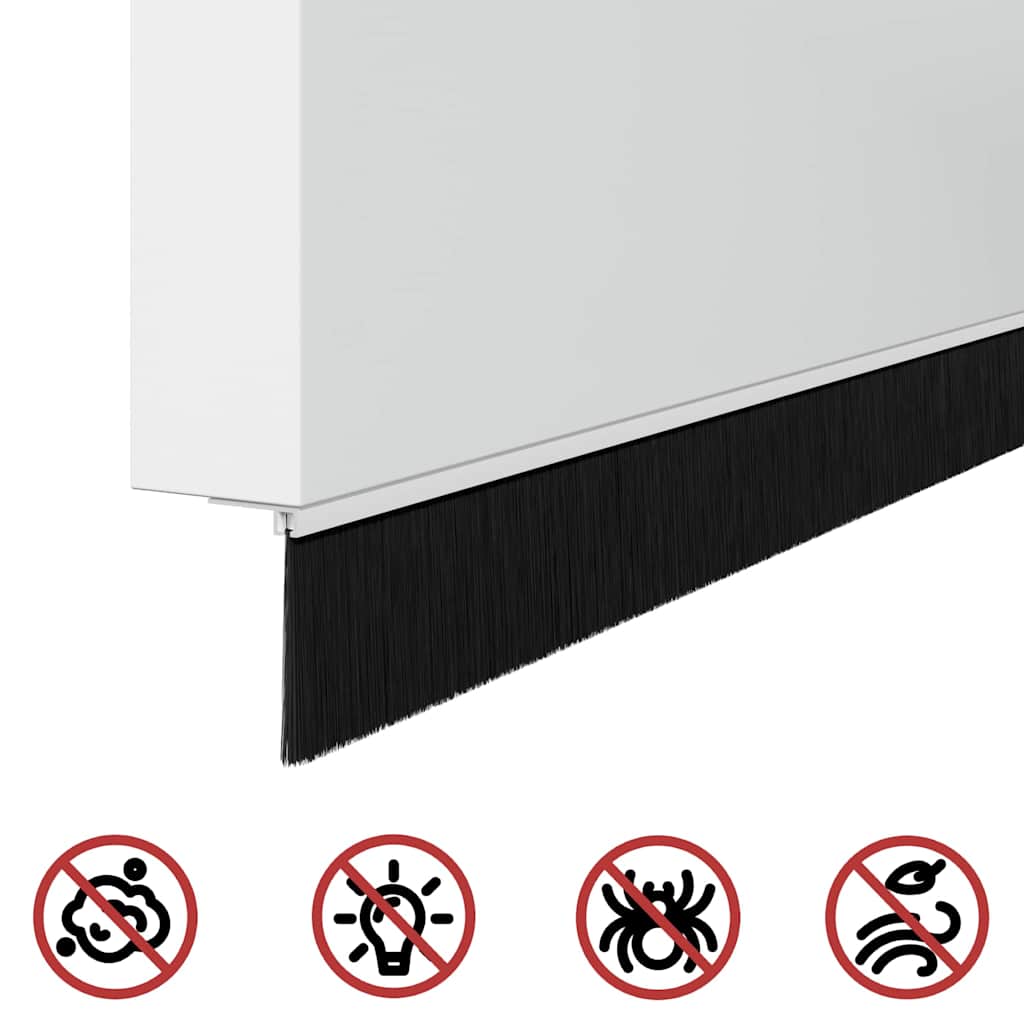 Screw-on Door Brush Seals 12 pcs White 100 cm Aluminium Alloy