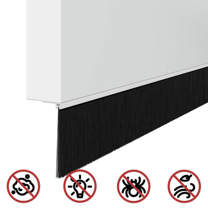 Screw-on Door Brush Seals 12 pcs White 100 cm Aluminium Alloy