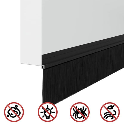 Self-adhesive Door Brush Seals 2 pcs Black 100 cm