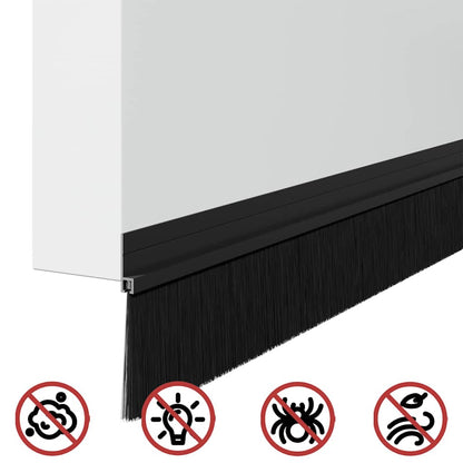 Self-adhesive Door Brush Seals 6 pcs Black 100 cm