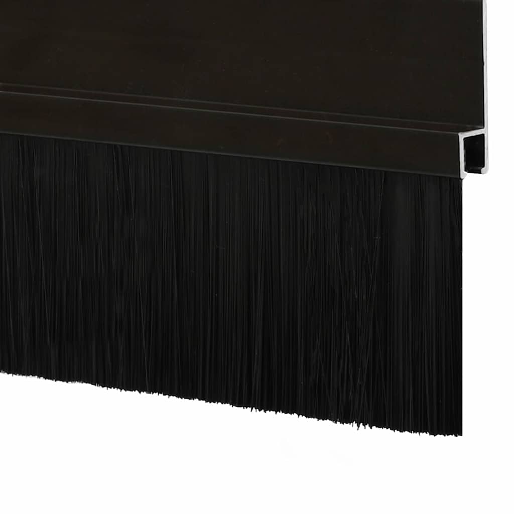 Self-adhesive Door Brush Seals 12 pcs Black 100 cm