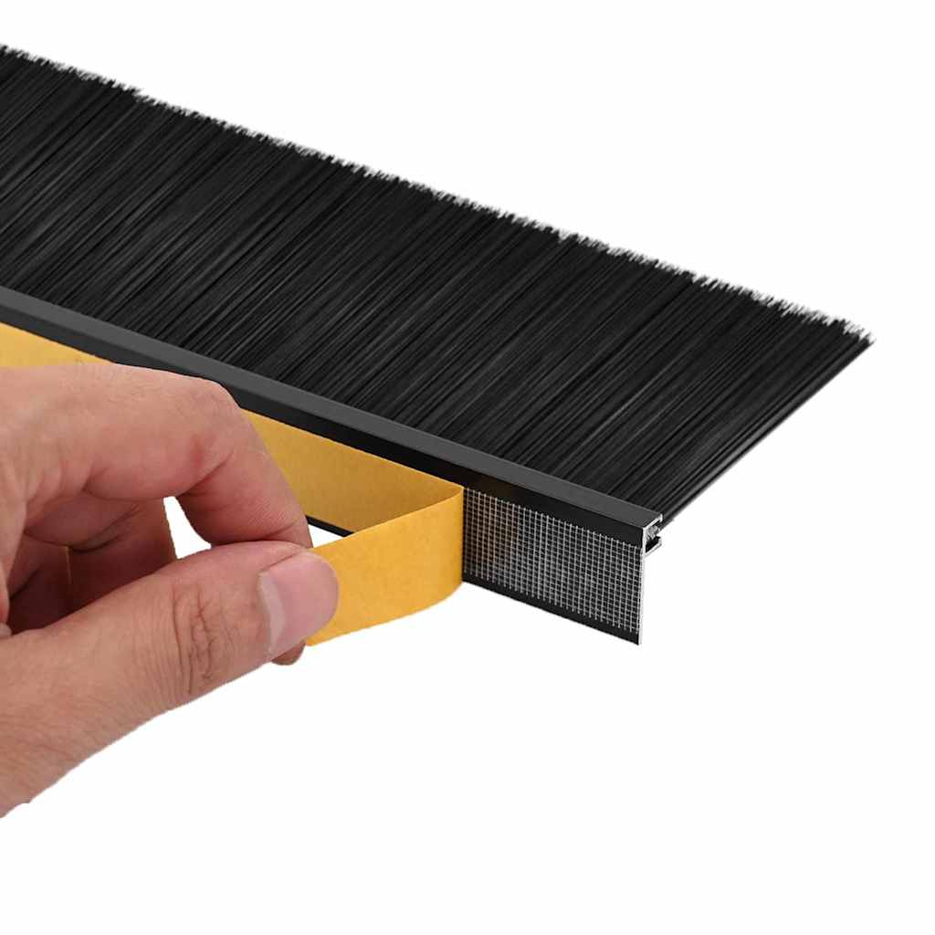 Self-adhesive Door Brush Seals 6 pcs Black 100 cm