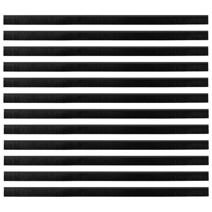 Self-adhesive Door Brush Seals 12 pcs Black 100 cm