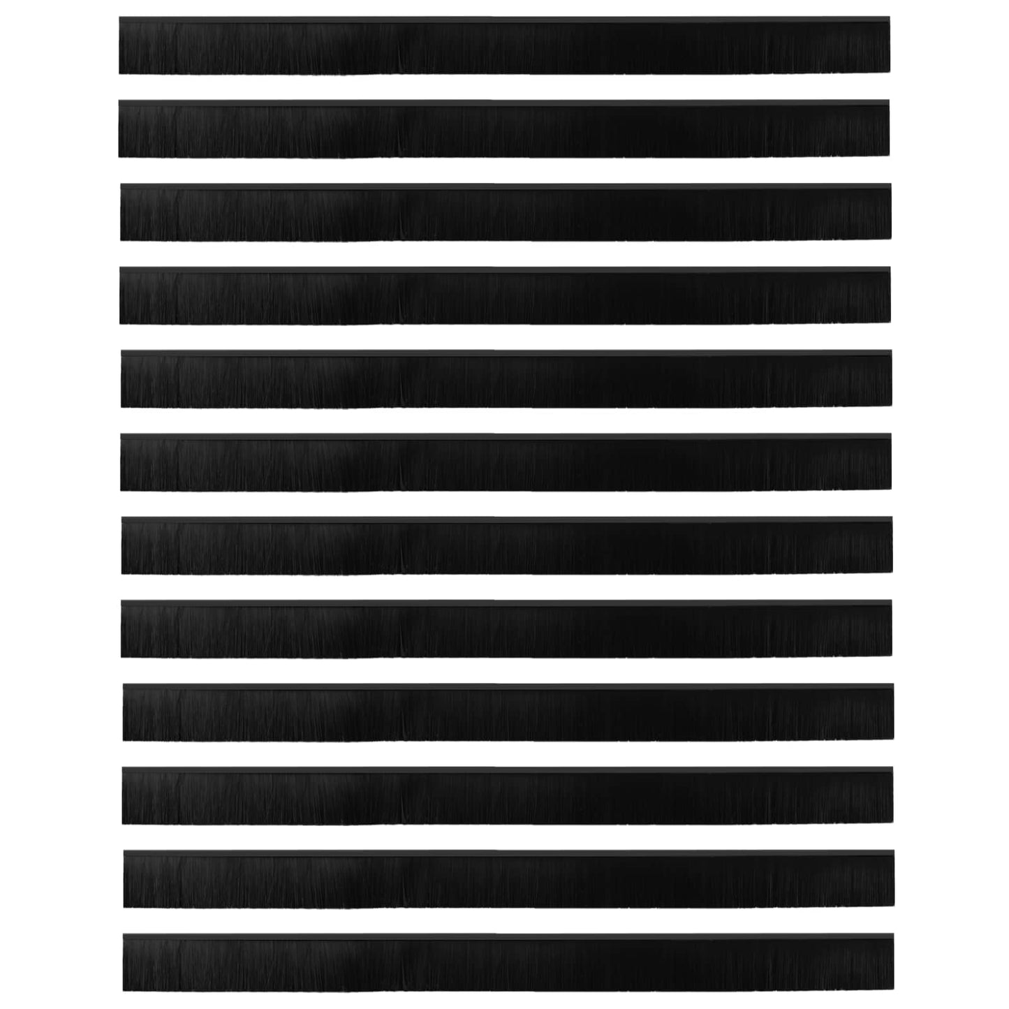 Self-adhesive Door Brush Seals 12 pcs Black 100 cm