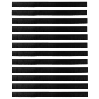 Self-adhesive Door Brush Seals 12 pcs Black 100 cm