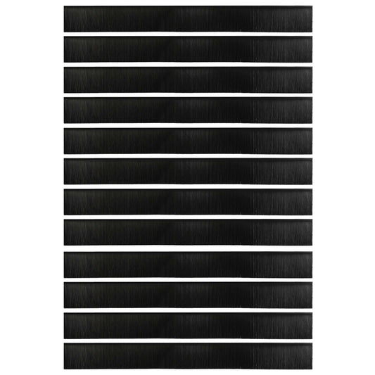 Self-adhesive Door Brush Seals 12 pcs 100 cm Aluminium Alloy
