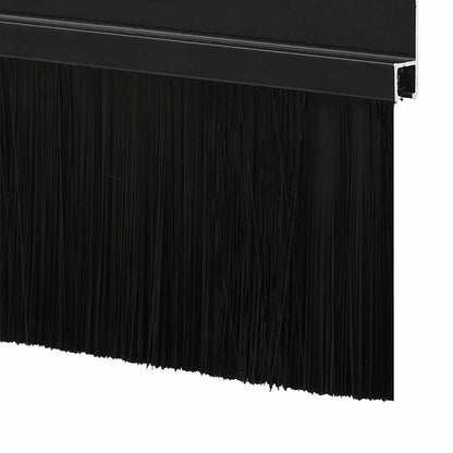 Screw-on Door Brush Seals 2 pcs Black 100 cm Aluminium Alloy