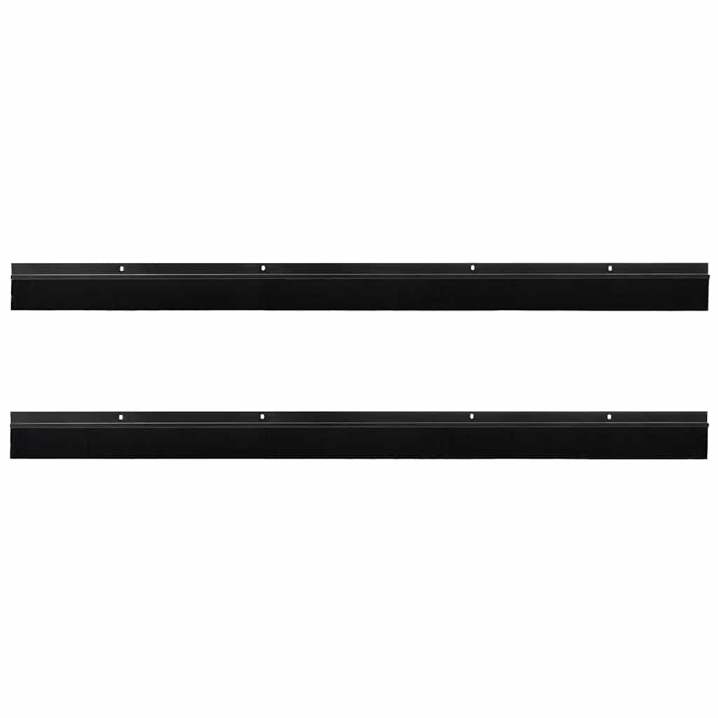 Screw-on Door Brush Seals 2 pcs Black 100 cm Aluminium Alloy