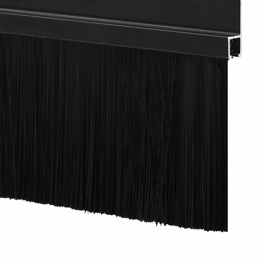 Screw-on Door Brush Seals 2 pcs Black 100 cm Aluminium Alloy
