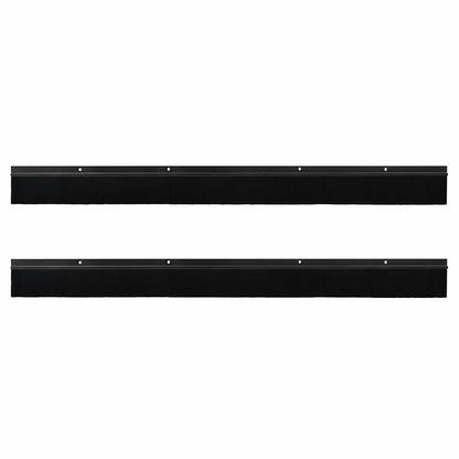 Screw-on Door Brush Seals 2 pcs Black 100 cm Aluminium Alloy