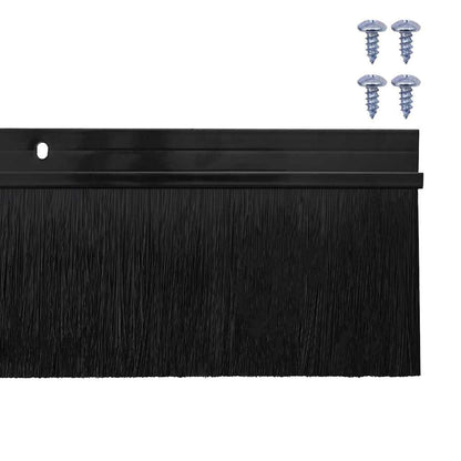 Screw-on Door Brush Seals 2 pcs Black 100 cm Aluminium Alloy