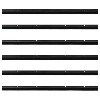 Screw-on Door Brush Seals 6 pcs Black 100 cm Aluminium Alloy