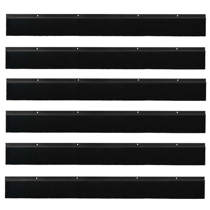 Screw-on Door Brush Seals 6 pcs Black 100 cm Aluminium Alloy