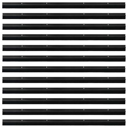 Screw-on Door Brush Seals 12 pcs Black 100 cm Aluminium Alloy