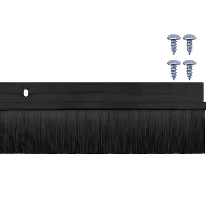 Screw-on Door Brush Seals 12 pcs Black 100 cm Aluminium Alloy