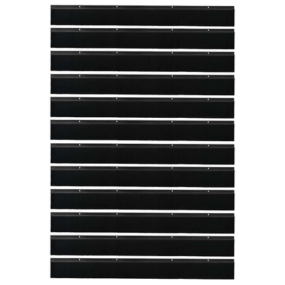 Screw-on Door Brush Seals 12 pcs Black 100 cm Aluminium Alloy