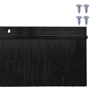 Screw-on Door Brush Seals 12 pcs Black 100 cm Aluminium Alloy