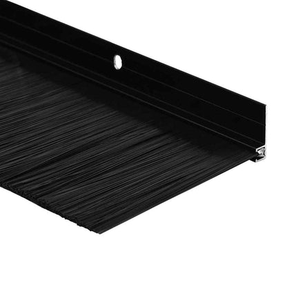 Screw-on Door Brush Seals 2 pcs Black 100 cm Aluminium Alloy