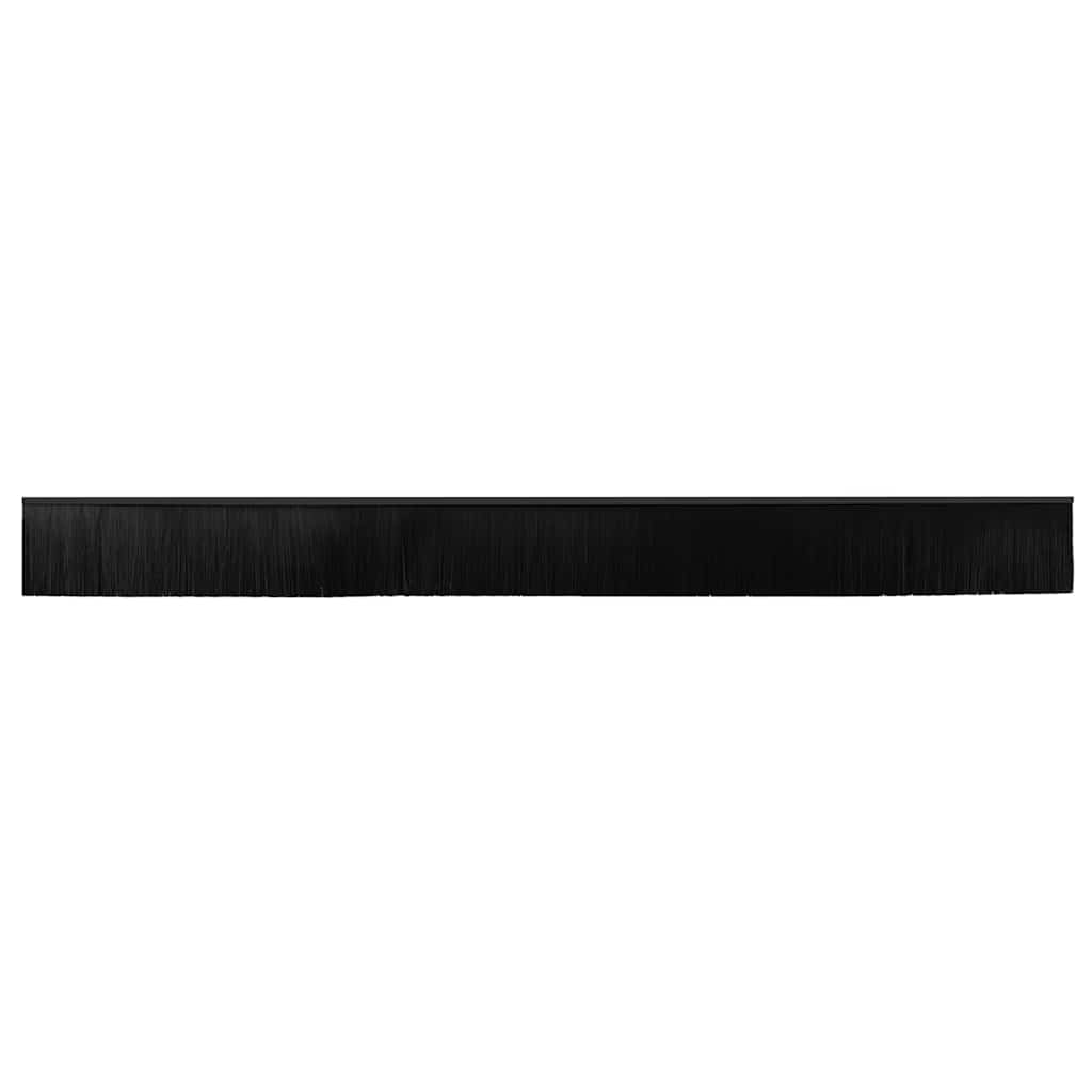 Screw-on Door Brush Seals 2 pcs Black 100 cm Aluminium Alloy