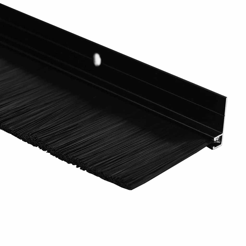 Screw-on Door Brush Seals 12 pcs Black 100 cm Aluminium Alloy