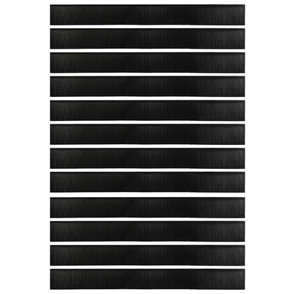 Screw-on Door Brush Seals 12 pcs Black 100 cm Aluminium Alloy