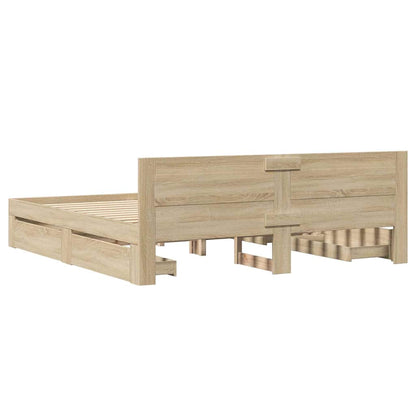 Bed Frame with Drawer Sonoma 193 x 203 cm Engineered Wood