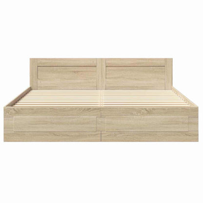 Bed Frame with Drawer Sonoma 193 x 203 cm Engineered Wood