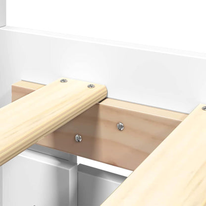 Bed Frame with Drawer White 193 x 203 cm Engineered Wood
