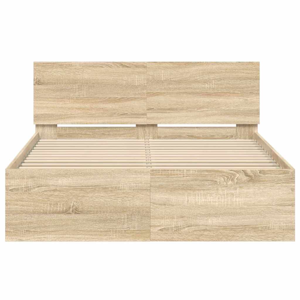 Bed Frame Wall-mounted Sonoma 137 x 190 cm Engineered Wood