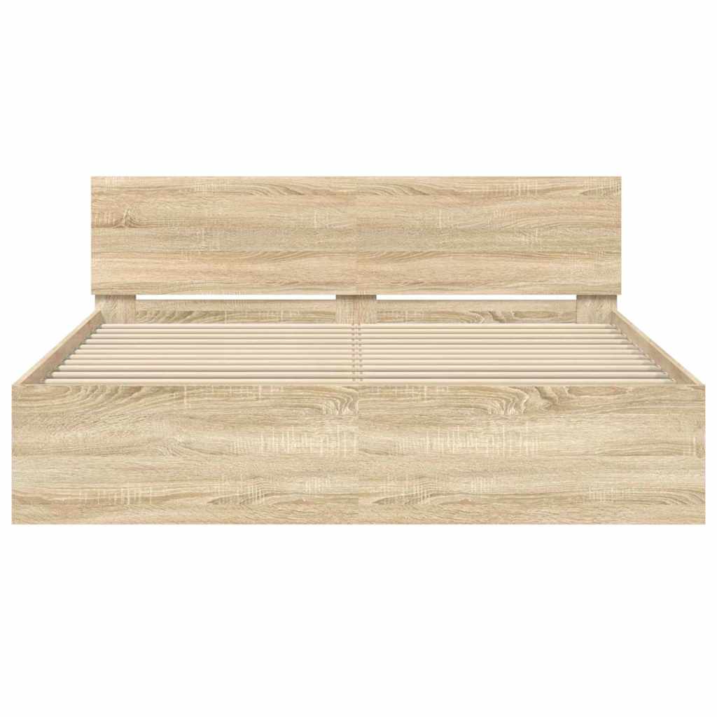 Bed Frame Wall-mounted Sonoma 152 x 203 cm Engineered Wood