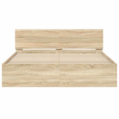Bed Frame Wall-mounted Sonoma 152 x 203 cm Engineered Wood