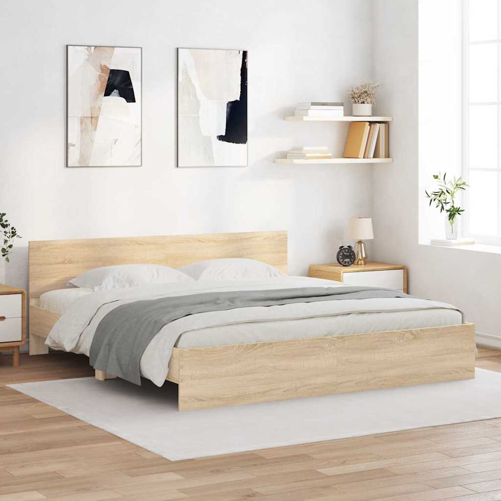 Bed Frame Wall-mounted Sonoma 193 x 203 cm Engineered Wood