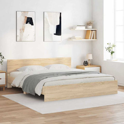 Bed Frame Wall-mounted Sonoma 193 x 203 cm Engineered Wood