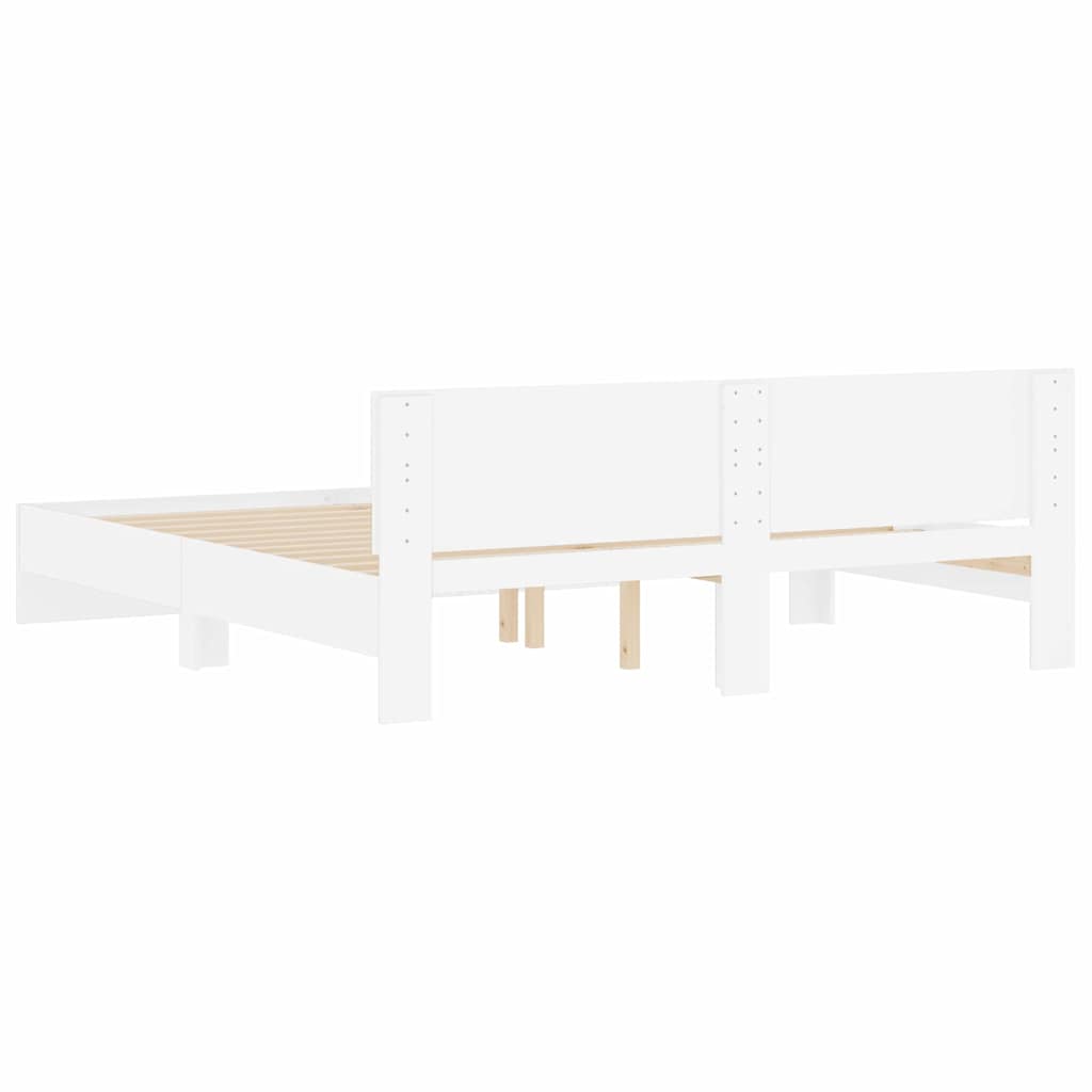 Bed Frame Wall-mounted White 137 x 190 cm Engineered Wood