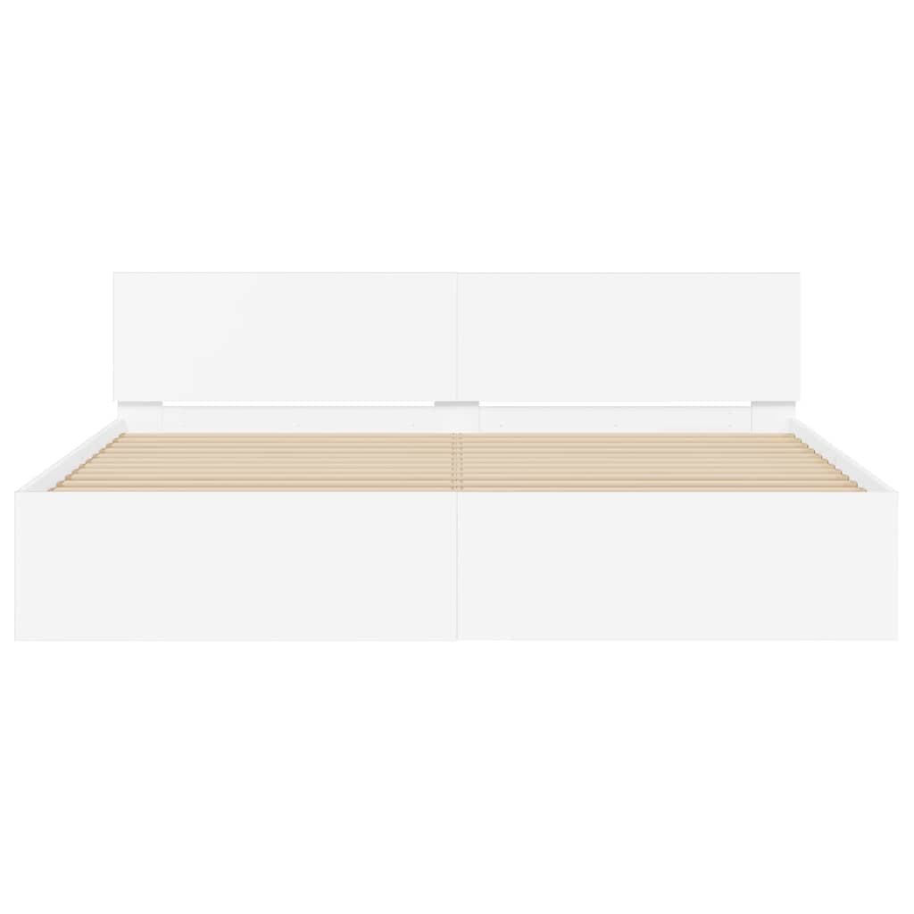 Bed Frame Wall-mounted White 137 x 190 cm Engineered Wood