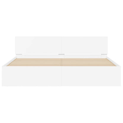 Bed Frame Wall-mounted White 137 x 190 cm Engineered Wood