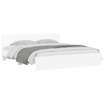 Bed Frame Wall-mounted White 137 x 190 cm Engineered Wood