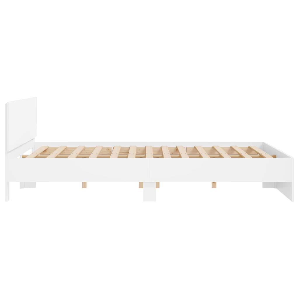 Bed Frame Wall-mounted White 137 x 190 cm Engineered Wood