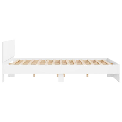 Bed Frame Wall-mounted White 137 x 190 cm Engineered Wood