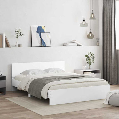 Bed Frame Wall-mounted White 152 x 203 cm Engineered Wood
