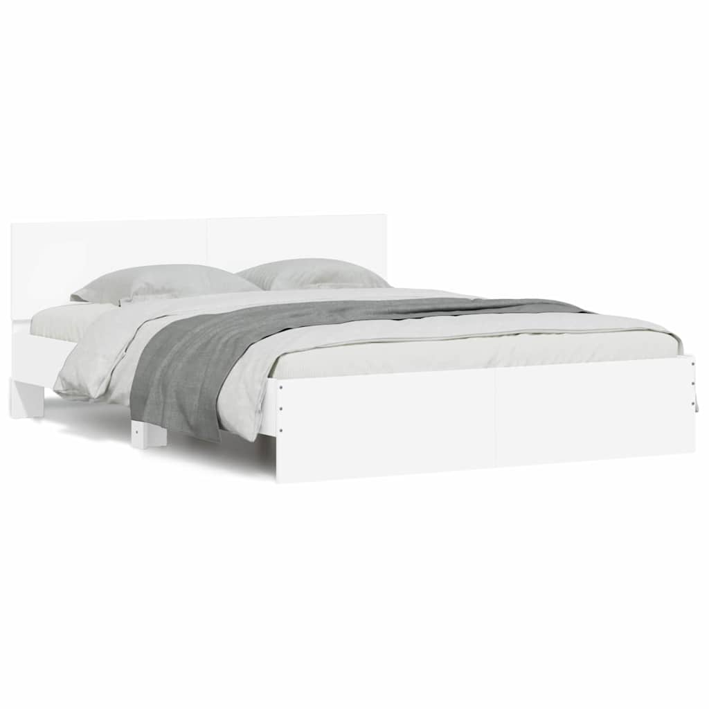 Bed Frame Wall-mounted White 152 x 203 cm Engineered Wood